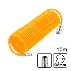 Λάστιχο αέρος σπιράλ 10 μέτρων PU με ταχυσυνδέσμους για κομπρεσσέρ