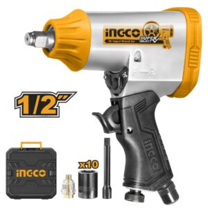 Αερόκλειδο αέρος 1/2 με ροπή 312Nm και σετ καρυδάκια σε βαλίτσα