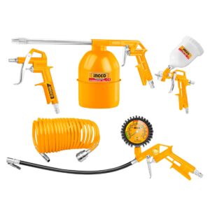 Σετ εργαλείων αέρος 5 τεμαχίων με πιστόλι βαφής 600cc και λάστιχο 4 μέτρων