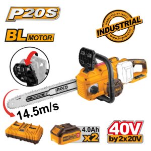 Αλυσοπρίονο μπαταρίας 2x20V με λάμα 40cm και brushless μοτέρ